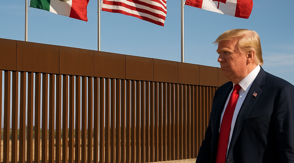 Pone Trump, ahora, a México y Canadá como parte de EU