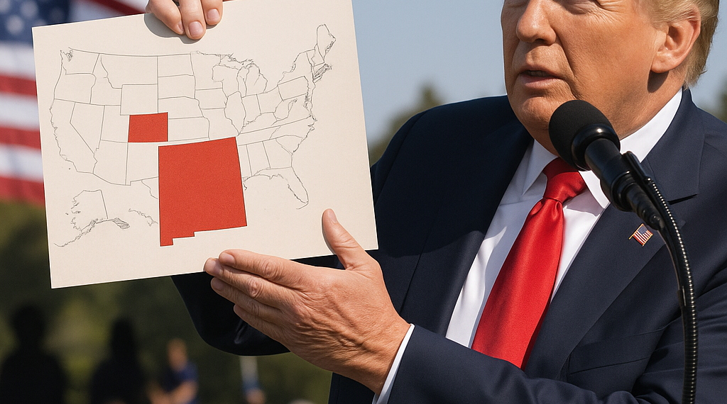 Publica Trump mapa de New Mexico con nombre de 'New America'