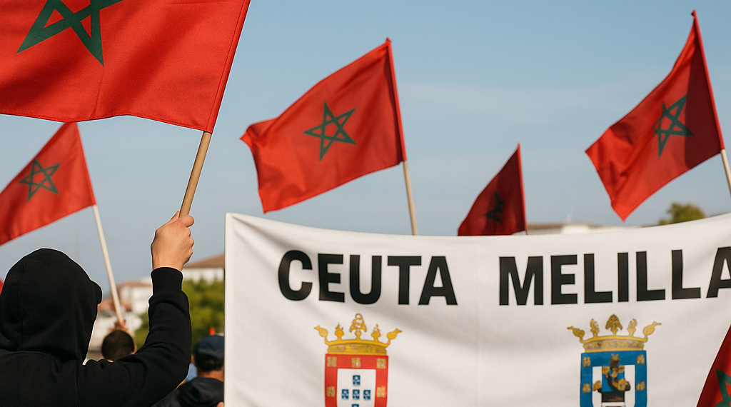 Los ultras del MAS Fez 'reivindican' Ceuta y Melilla con un polémico tifo