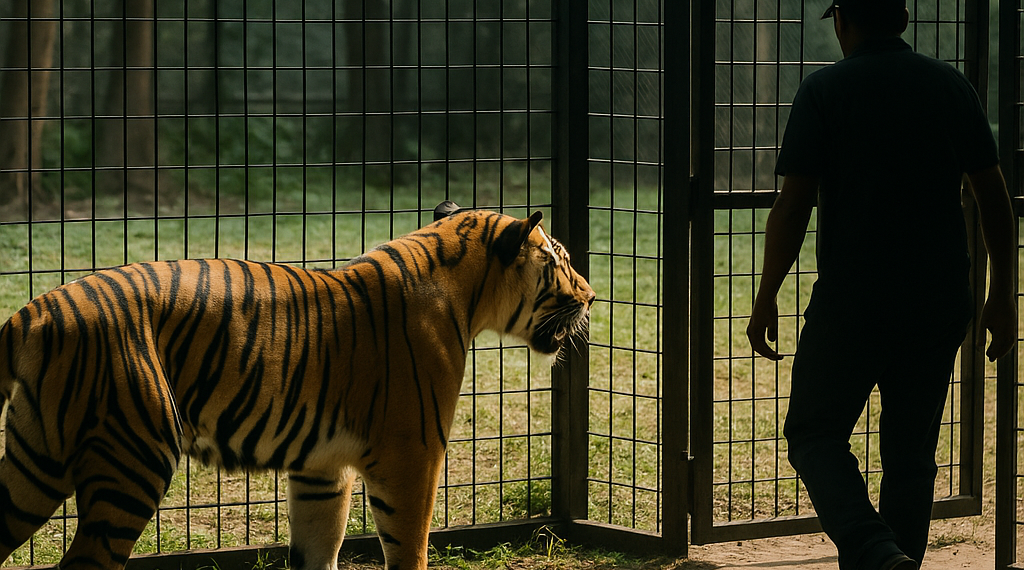Hombre entra a recinto de tigres en zoológico británico y muere tras ataque