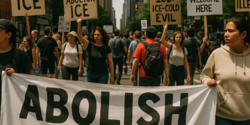 Manifestantes protestan en Nueva York contra el ICE por operativo que dejó herido a un dominicano