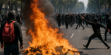 Genera caos protesta en Insurgentes, a altura de San Ángel