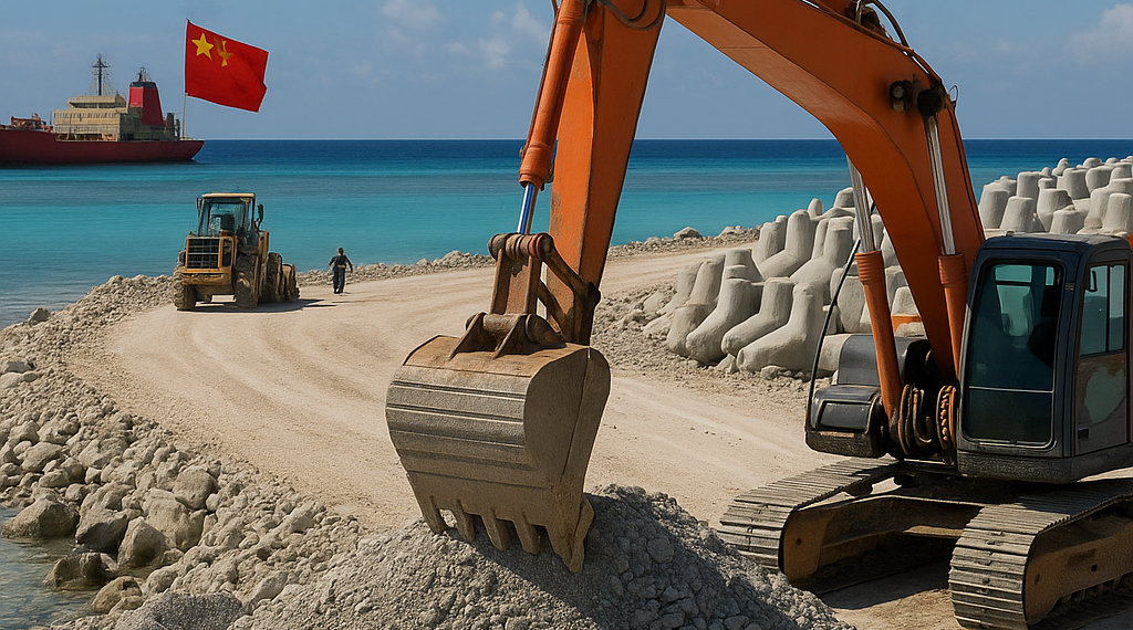 China intensifica la construcción en el arrecife Antelope, en el mar Meridional