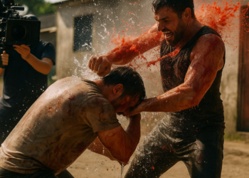 100 gallons of water and fake blood: Behind the scenes of that epic rumble in 'The Outsiders'