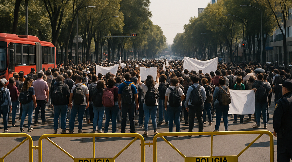 Bloquean Insurgentes Sur en protesta por L4 del Cablebús