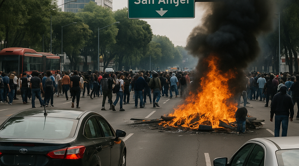 Genera caos bloqueo en Insurgentes, a altura de San Ángel
