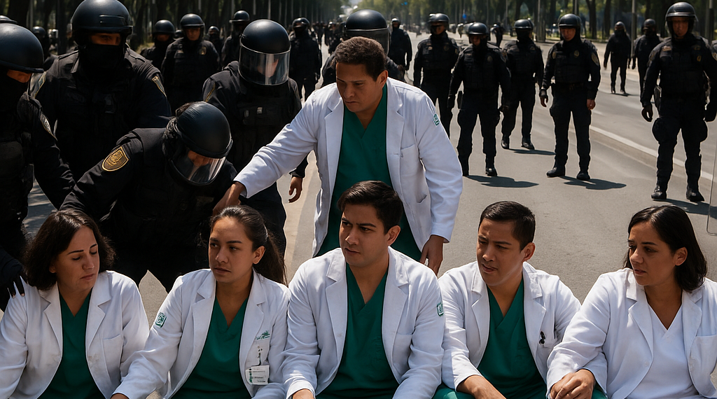Bloquean empleados de IMSS en Reforma, Circuito, Tlalpan...