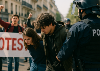 Dos detenidos por el linchamiento a un policía durante las protestas estudiantiles en Francia