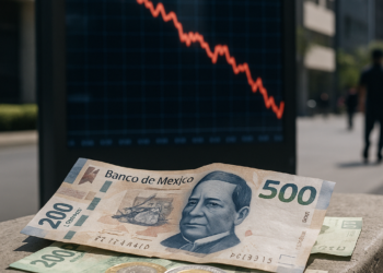 Peso mexicano acumula caída de 9% en cinco semanas