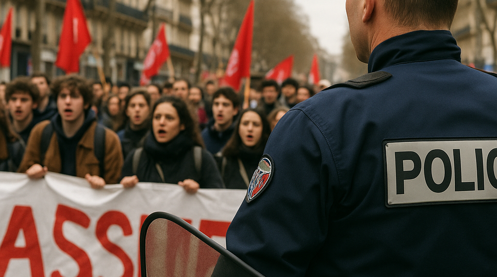 Protestan estudiantes en Francia bajo vigilancia policial