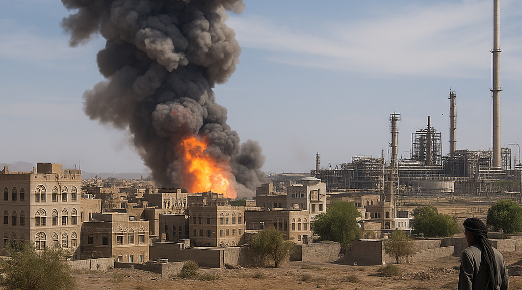 Ejército bombardea la capital de Yemen, hutíes atacan instalación petrolera saudita