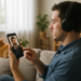 In this photo illustration the logo of Amazon Audible is displayed on a smartphone