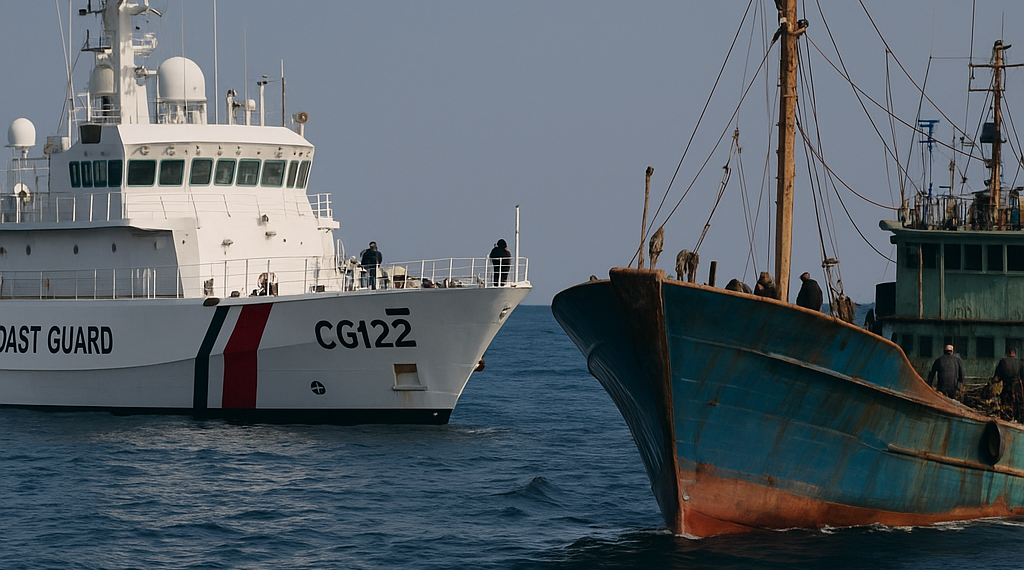 La Guardia Costera de Taiwán expulsó con cañones de agua a un pesquero chino cerca de las islas Pratas