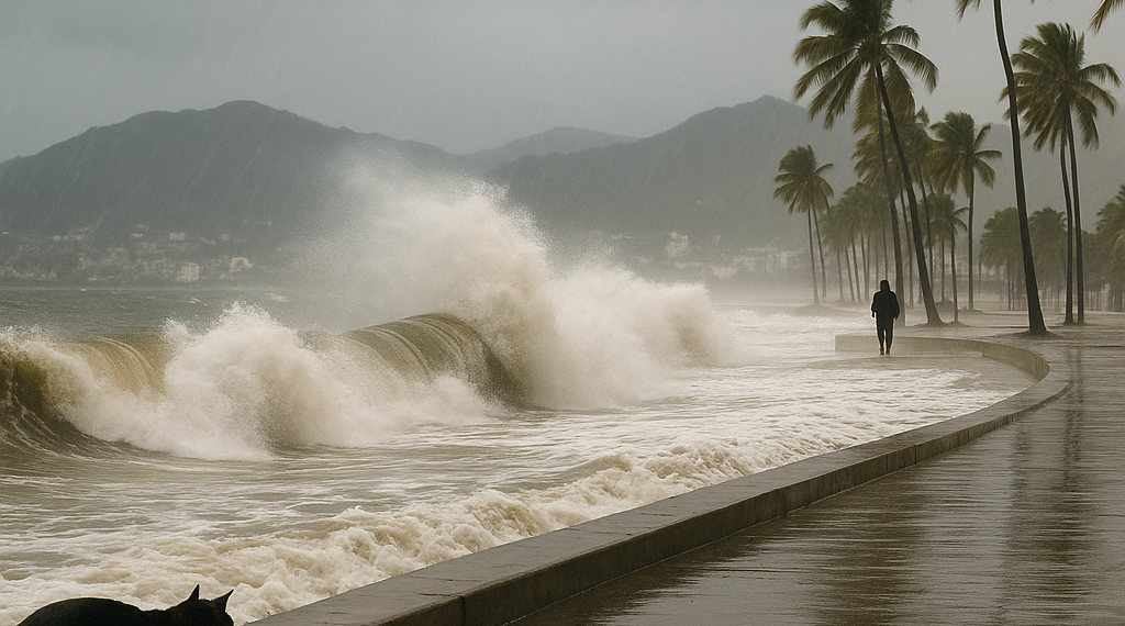 Huracán Simon se posiciona a 135 km de Manzanillo; sigue acercándose a México causando lluvias extraordinarias