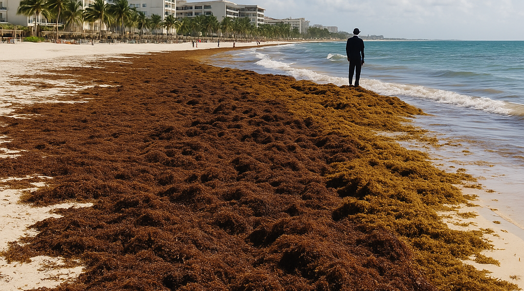 Sargazo le cuesta a Quintana Roo 17% de su PIB; BID estima pérdidas por 11,500 mdd al año