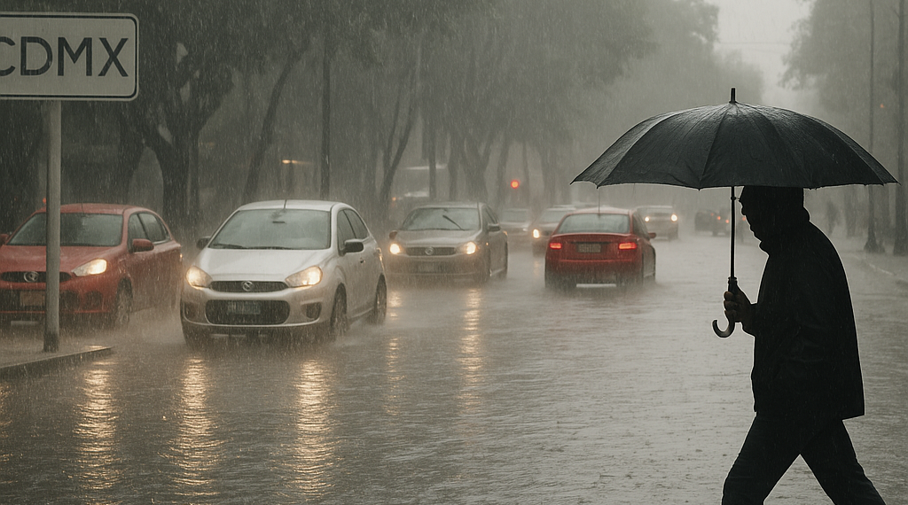 Cae lluvia generalizada en CDMX por 'Simon'