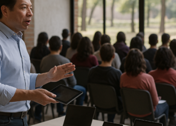 En Michoacán, Mario Delgado encabeza asambleas informativas con docentes y familias sobre regulación de dispositivos digitales