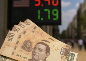 Peso mexicano se deprecia casi 1% frente al dólar y perfila quinta caída semanal consecutiva