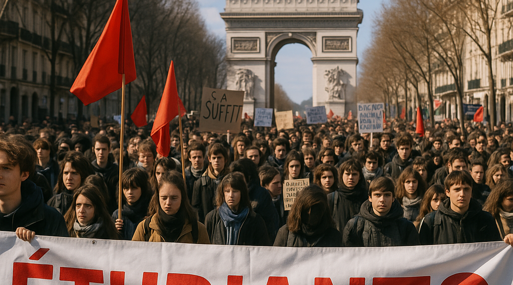 Las protestas estudiantiles reunieron a más de 266.000 personas en Francia y elevaron la presión sobre el Gobierno de Macron