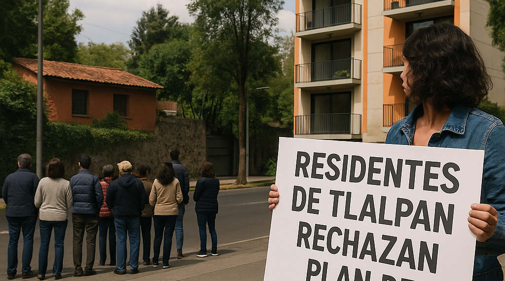 Bloquean vecinos Tlalpan contra Programa de Ordenación