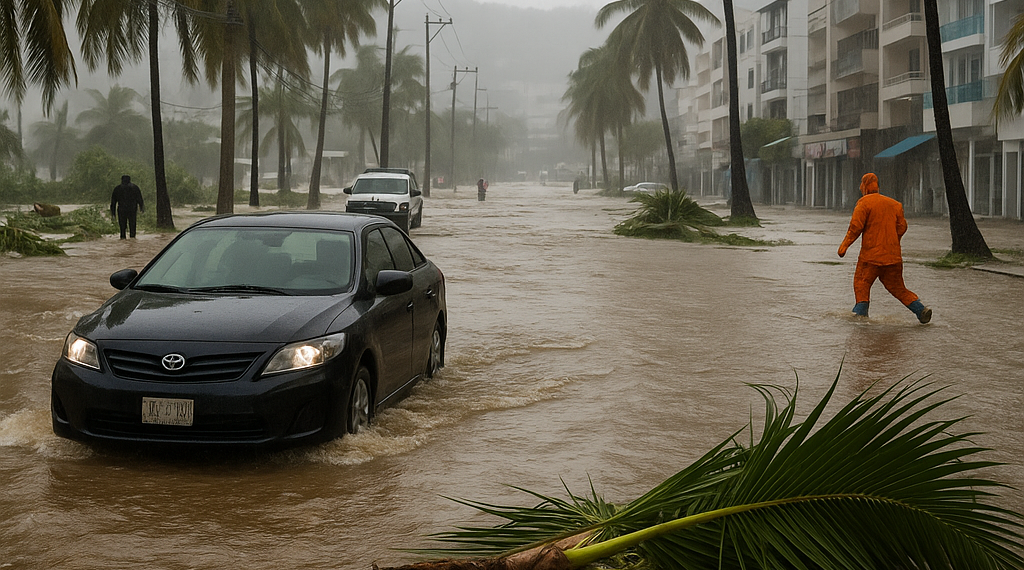 Deja 'Simon' inundaciones, apagones y 2 heridos en Acapulco